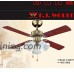 FJ WORLD L42017 Antique Brass stunning ceiling fan with 4 blades 42" blades  3 lights and free remote - B072KCFRMF